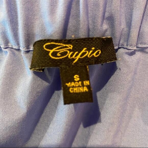 Cupio Blue off the shoulder bell sleeve top sz Small - Picture 5 of 8